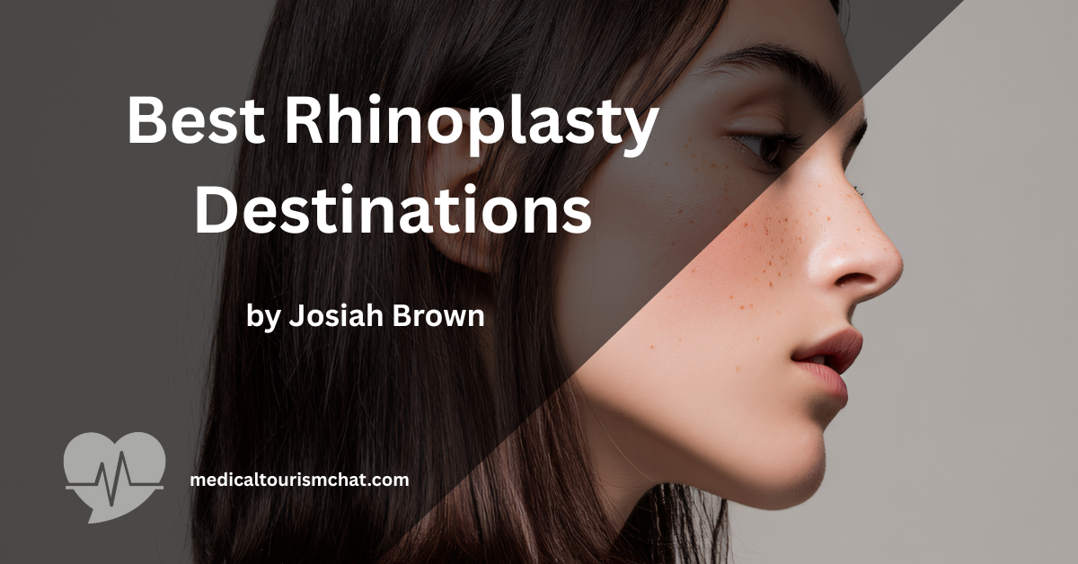 Woman holding her nose while consulting a plastic surgeon abroad